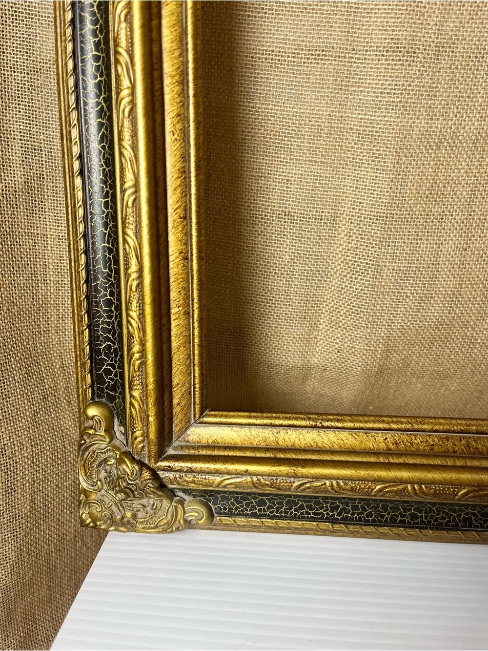 Antique Victorian Carved Wood Picture Frame Bronze Gold 29.5”x25.5” Ornate c1900